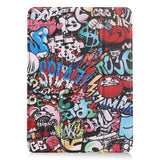 EIDERWOOD iPad Air 11" (2024) Tri-Fold Faux Leather Flip Case w. Wake-up / Sleep Function - Graffiti