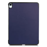 EIDERWOOD iPad Air 11" (2024) Litchi Tri-Fold Leather Flip Case - Blue