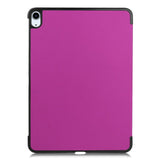 EIDERWOOD iPad Air 11" (2024) Litchi Tri-Fold Leather Flip Case - Purple