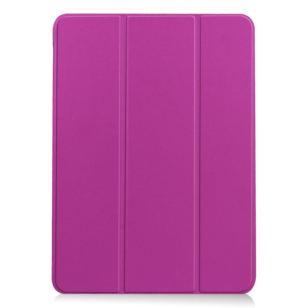 EIDERWOOD iPad Air 11" (2024) Litchi Tri-Fold Leather Flip Case - Purple