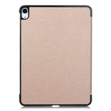 EIDERWOOD iPad Air 11" (2024) Litchi Tri-Fold Leather Flip Case - Gold