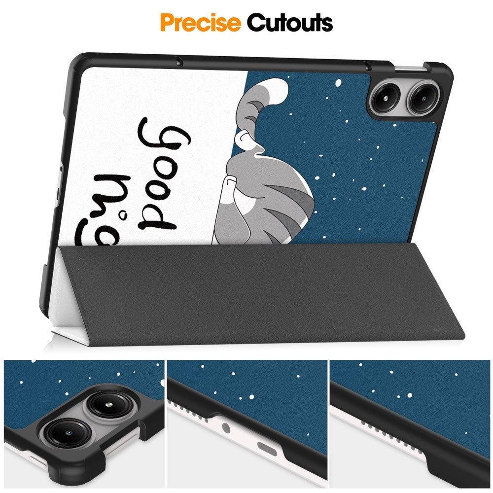 EDIERWOOD Xiaomi Redmi Pad Pro Tri-Fold PU Flip Case with Sleep / Wake-up Function - Cat