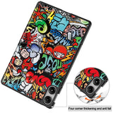 EDIERWOOD Xiaomi Redmi Pad Pro Tri-Fold PU Flip Case with Sleep / Wake-up Function - Graffiti