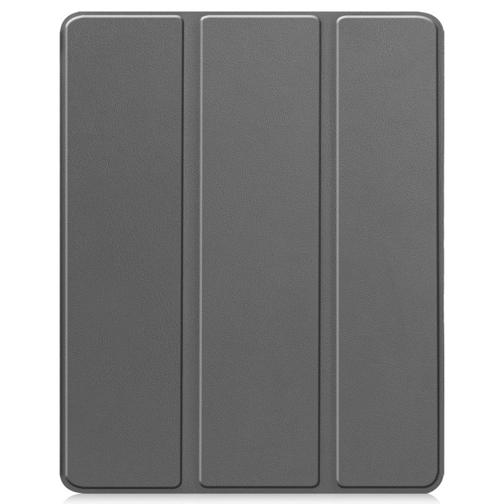 EIDERWOOD iPad Air 13" (2024) Tri-Fold Artificial Leather Flip Case w. Apple Pencil Holder - Grey