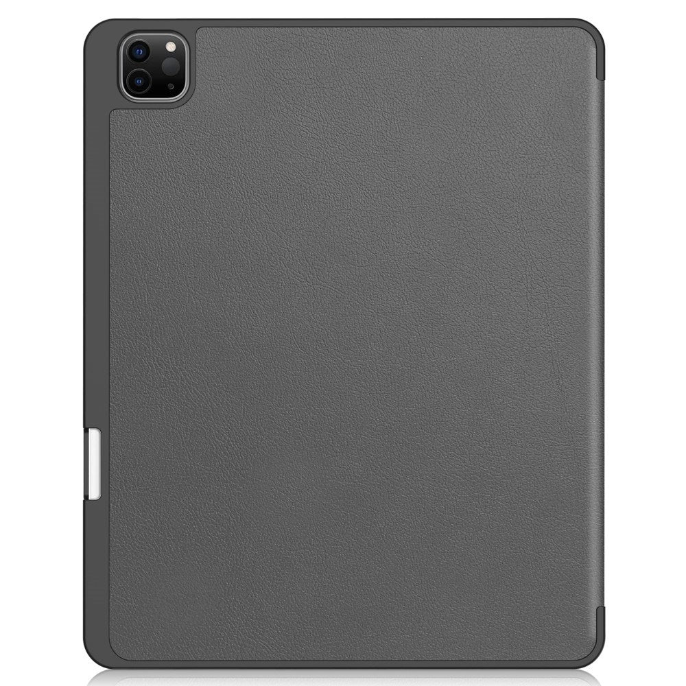 EIDERWOOD iPad Air 13" (2024) Tri-Fold Artificial Leather Flip Case w. Apple Pencil Holder - Grey