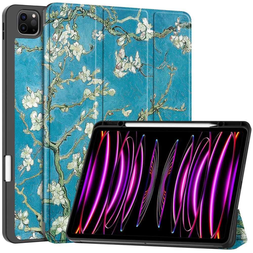 EIDERWOOD iPad Air 13" (2024) Tri-Fold Faux Leather Flip Case w. Wake-up / Sleep Function - Flowers