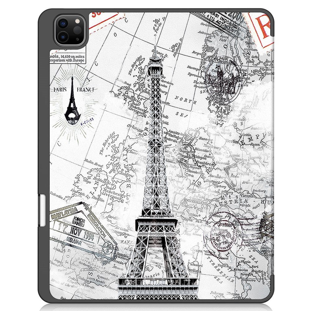 EIDERWOOD iPad Air 13" (2024) Tri-Fold Faux Leather Flip Case w. Wake-up / Sleep Function - the Eiffel Tower