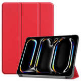 EIDERWOOD iPad Pro 13" (2024) Tri-Fold Leather Flip Case - Red