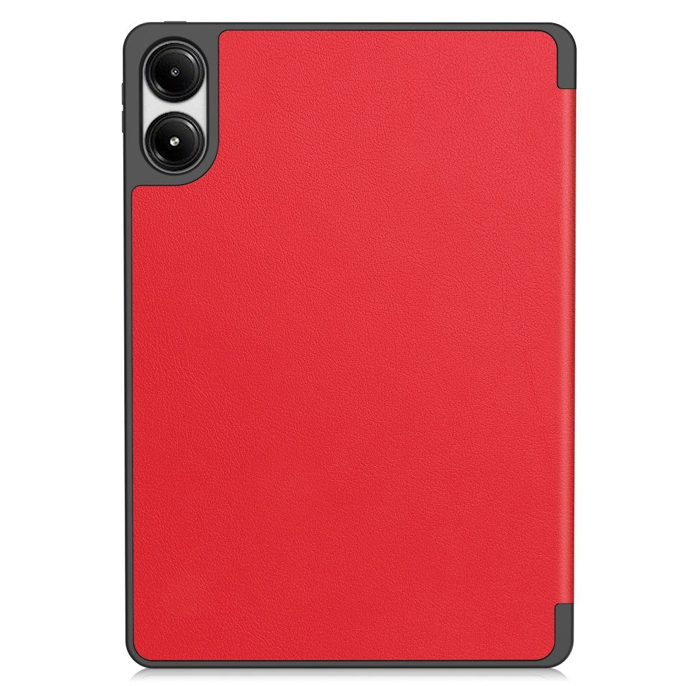 EIDERWOOD Xiaomi Redmi Pad Pro Tri-Fold Artificial Leather Flip Case w. Stylus Pencil Holder - Red