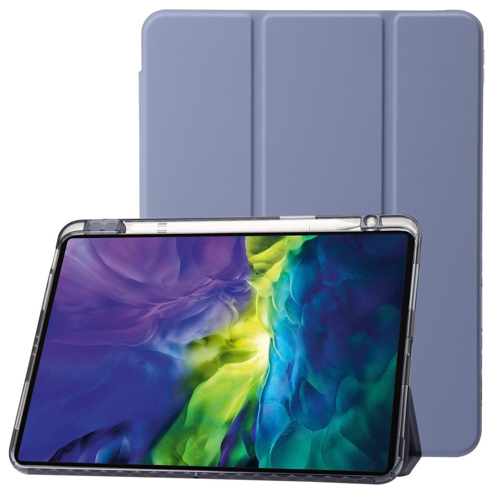 EIDERWOOD iPad Pro 13" (2024) Tri-Fold Artificial Leather Flip Case w. Apple Pencil Holder - Purple