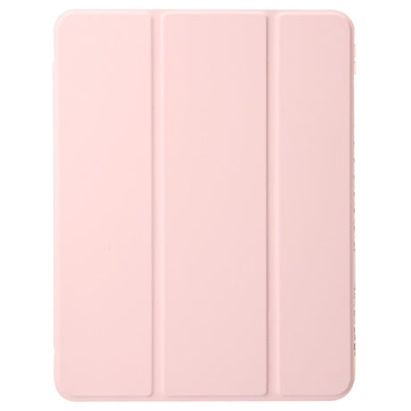 EIDERWOOD iPad Pro 11" (2024) Tri-Fold Artificial Leather Flip Case w. Apple Pencil Holder - Light Pink