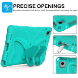 Samsung Galaxy Tab A11+ (Plus) / A9+ (Plus) EIDERWOOD Kids Case - Butterfly Kickstand Case - Turquoise