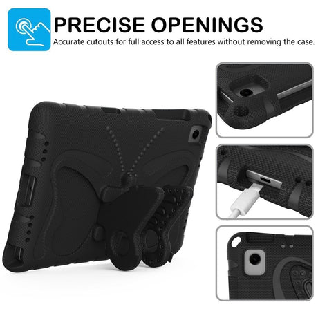 Samsung Galaxy Tab A11+ (Plus) / A9+ (Plus) EIDERWOOD Kids Case - Butterfly Kickstand Case - Black