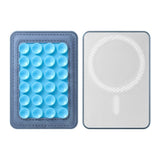 Silicone Suction Cup Mobile Holder with Faux Leather - MagSafe Compatible - Blue