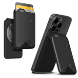 AULUMU Magnetic Card Holder with Stand Function - MagSafe Compatible - Black