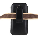 Universal Leather Case for Mobile with Carabiner - Black (Max Mobile: 160 x 85mm)