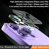 IMAK iPhone 16 Pro / 16 Pro Max Tempered Camera Lens Protective Glass - Transparent / Black