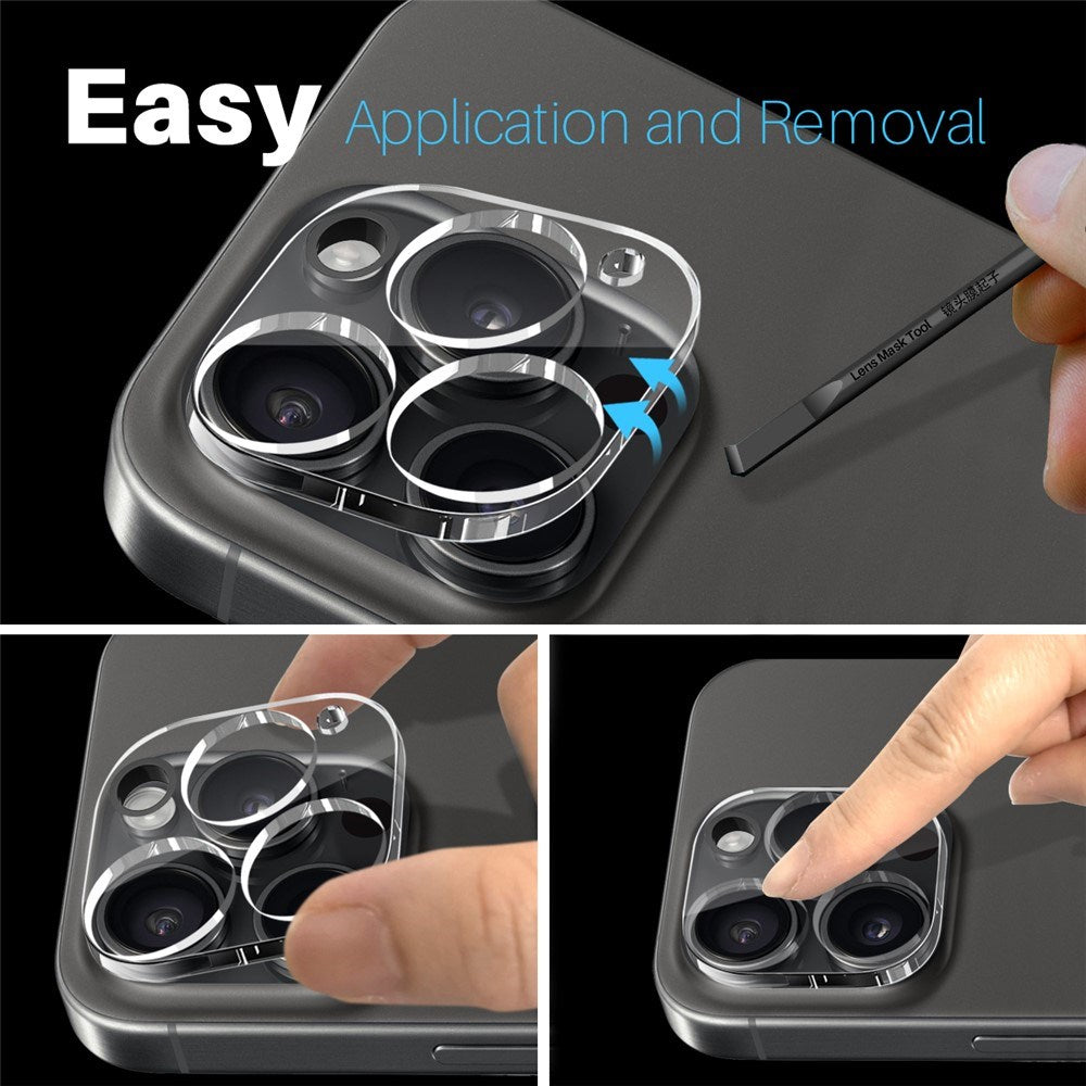 NORTHJO iPhone 15 Pro / 15 Pro Max Tempered Camera Lens Glass - Transparent
