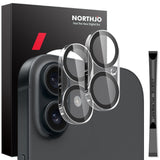 NORTHJO iPhone 16 / 16 Plus Tempered Camera Lens Glass - 2 pcs. - Transparent / Black Edge