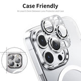 iPhone 16 Pro / 16 Pro Max Enkay Glass Protection for Camera Lens w. Rhinestones - Silver