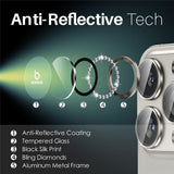 NORTHJO iPhone 16 Pro / 16 Pro Max Camera Lens Protector - Decorative Stones - Beige