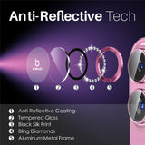 NORTHJO iPhone 16 / 16 Plus Camera Lens Protector - Decorative Stones - Pink