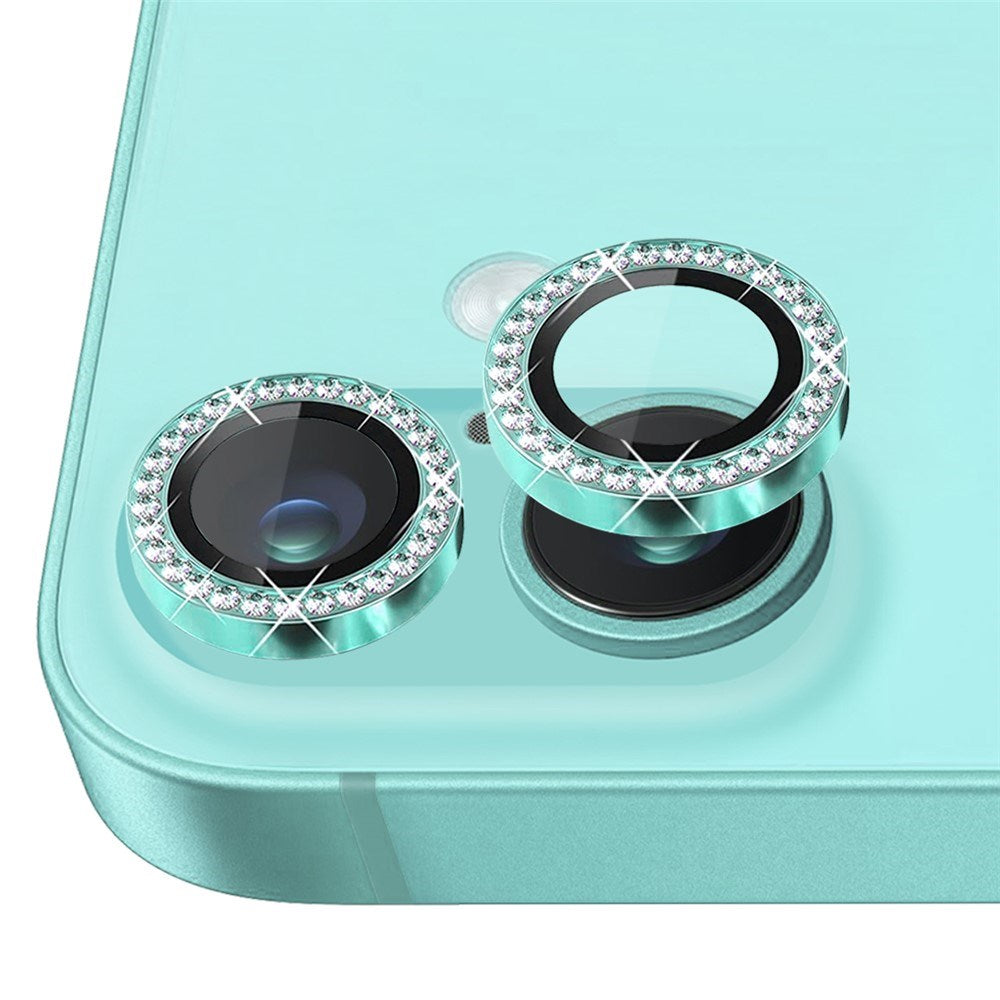 NORTHJO iPhone 16 / 16 Plus Camera Lens Protector - Decorative Stones - Turquoise