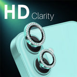 NORTHJO iPhone 16 / 16 Plus Camera Lens Protector - Decorative Stones - Turquoise