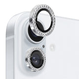 NORTHJO iPhone 16 / 16 Plus Camera Lens Protector - Decorative Stones - Silver