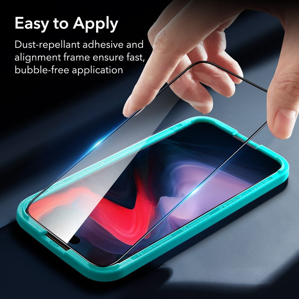 iPhone 16 Pro ESR Armorite Screen Protector w. Mounting Frame - Transparent