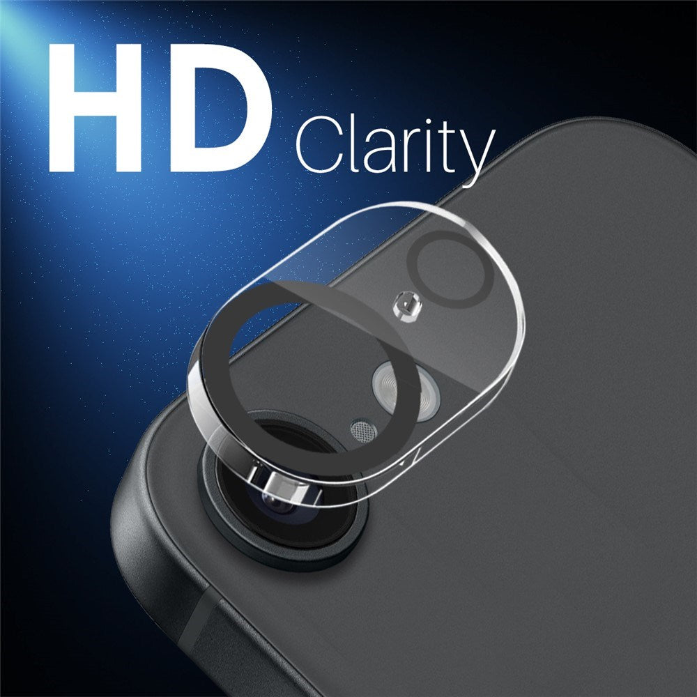 NORTHJO iPhone 16e Tempered Camera Lens Glass - Transparent / Black Edge