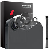 NORTHJO iPhone 16e Tempered Camera Lens Glass - 2 pcs. - Transparent / Black Edge