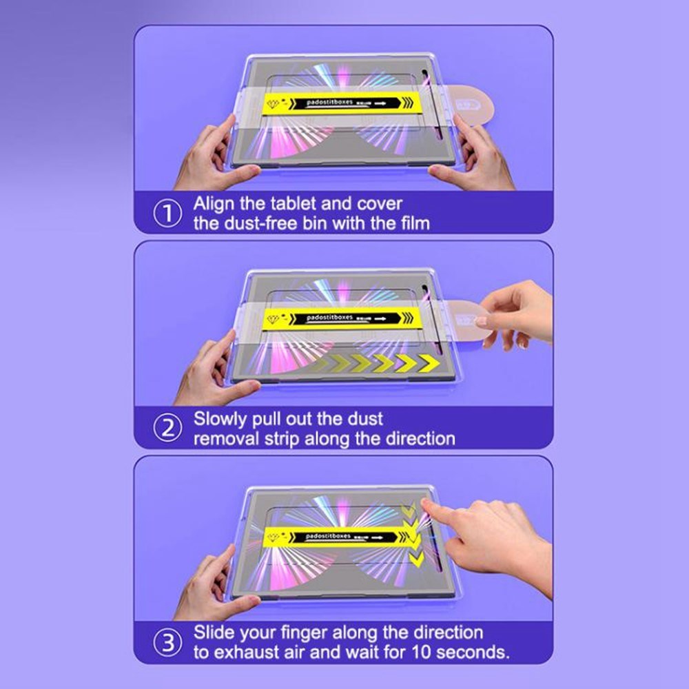 Samsung Galaxy Tab A11+ (Plus) / A9+ (Plus) Screen Protective Glass with Mounting Frame - Transparent
