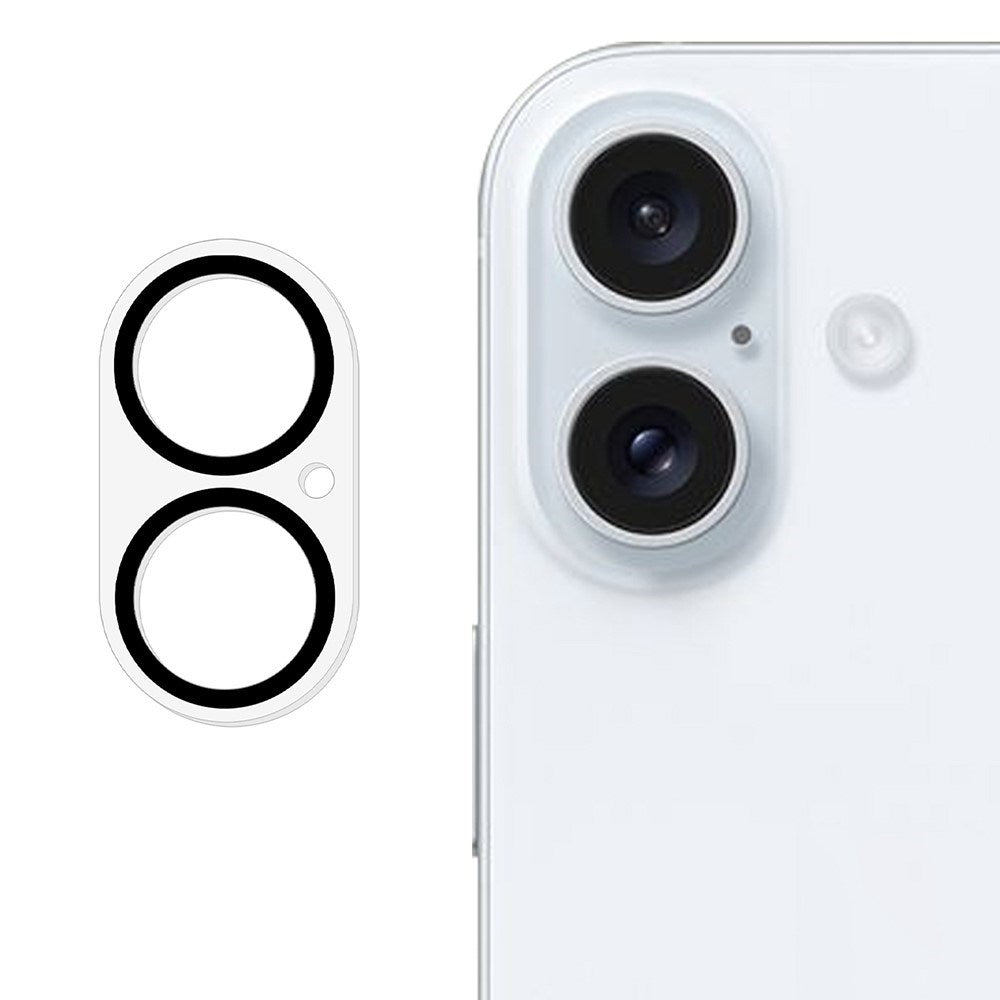 iPhone 17 Tempered Camera Lens Protection Glass - Transparent / Black