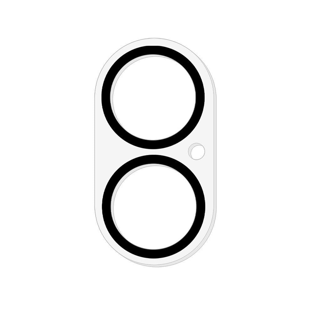 iPhone 17 Tempered Camera Lens Protection Glass - Transparent / Black