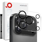 NORTHJO iPhone 17 Pro Tempered Camera Lens Glass - Transparent / Black