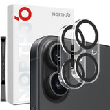 NORTHJO iPhone 17 Tempered Camera Lens Glass - Transparent / Black Edge - 2 Pcs.