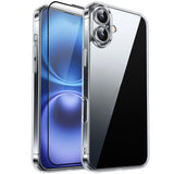 iPhone 12 RURIHAI 2-in-1 Protection Set with Flexible Plastic Case & Screen Protector Glass - Transparent