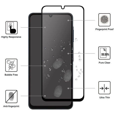 EIDERWOOD Samsung Galaxy A07 Screen Protector Glass 9H - Transparent / Black Edge