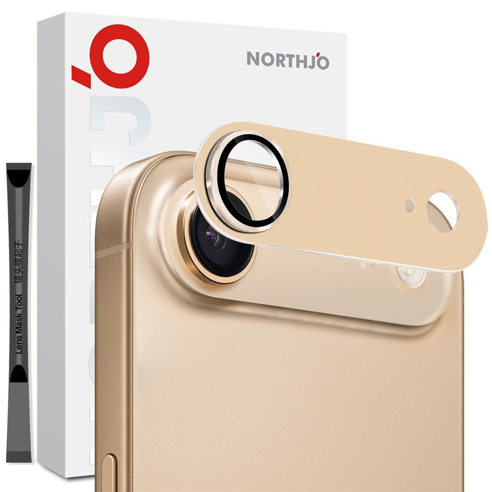 NORTHJO iPhone Air Camera Lens Protector - Matte Metal & Glass - Gold