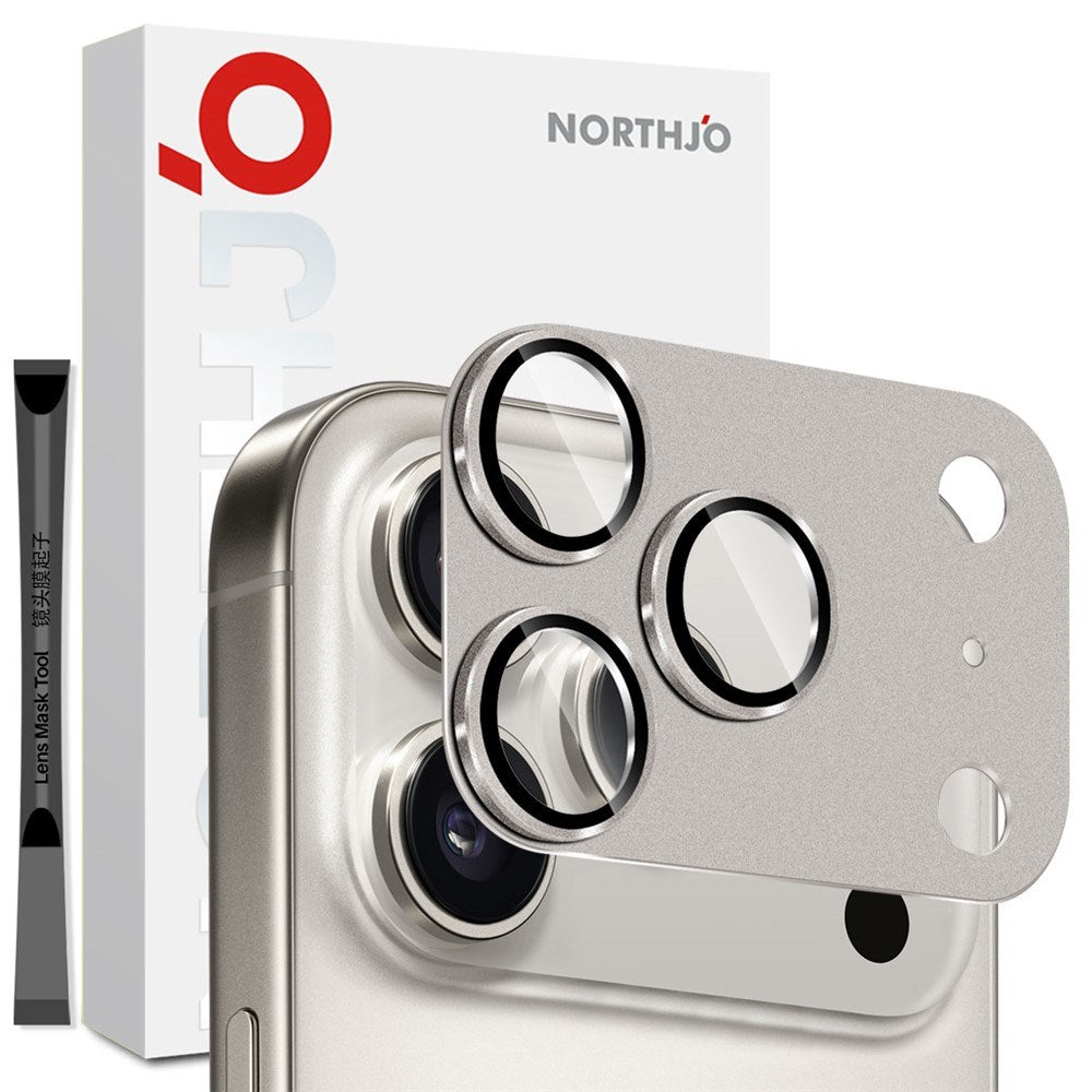 NORTHJO iPhone 17 Pro Camera Lens Protector - Matte Metal & Glass - Grey