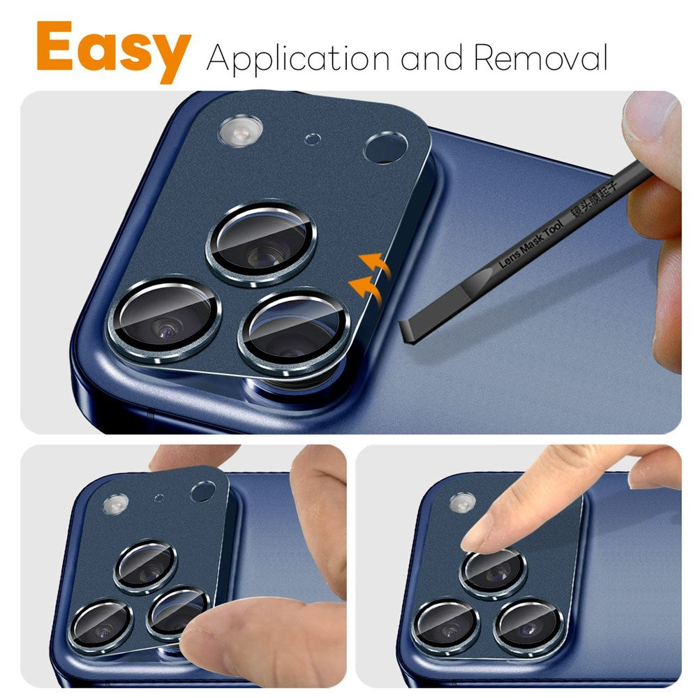NORTHJO iPhone 17 Pro Camera Lens Protector - Matte Metal & Glass - Blue