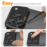 NORTHJO iPhone 17 Pro Max Camera Lens Protector - Matte Metal & Glass - Black