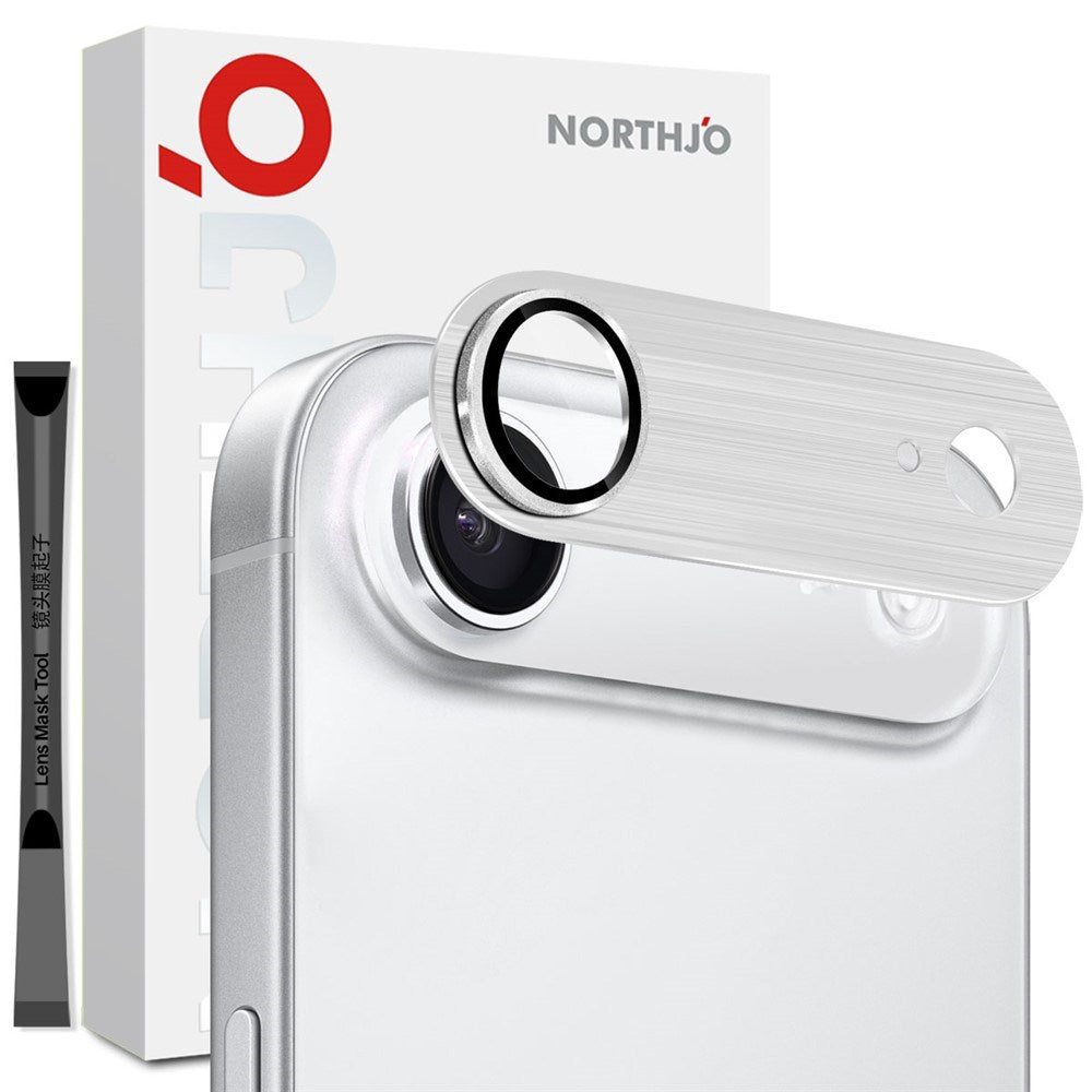 NORTHJO iPhone Air Camera Lens Protector - Brushed Metal & Glass - Silver