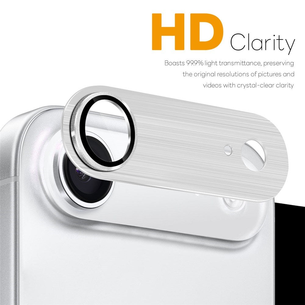 NORTHJO iPhone Air Camera Lens Protector - Brushed Metal & Glass - Silver