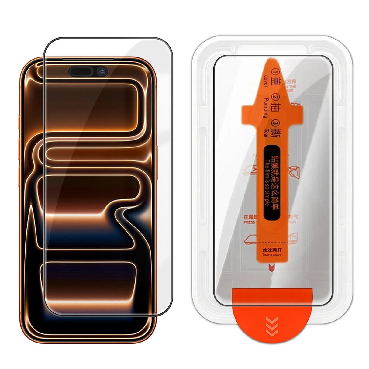 iPhone 18 Pro / 17 Pro Tempered Glass Screen Protector with Installation Frame - Transparent