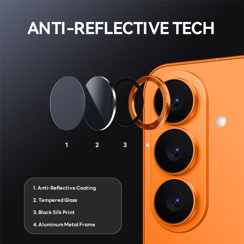 Samsung Galaxy S26 NORTHJO Camera Lens Protection - Metal & Glass - Orange