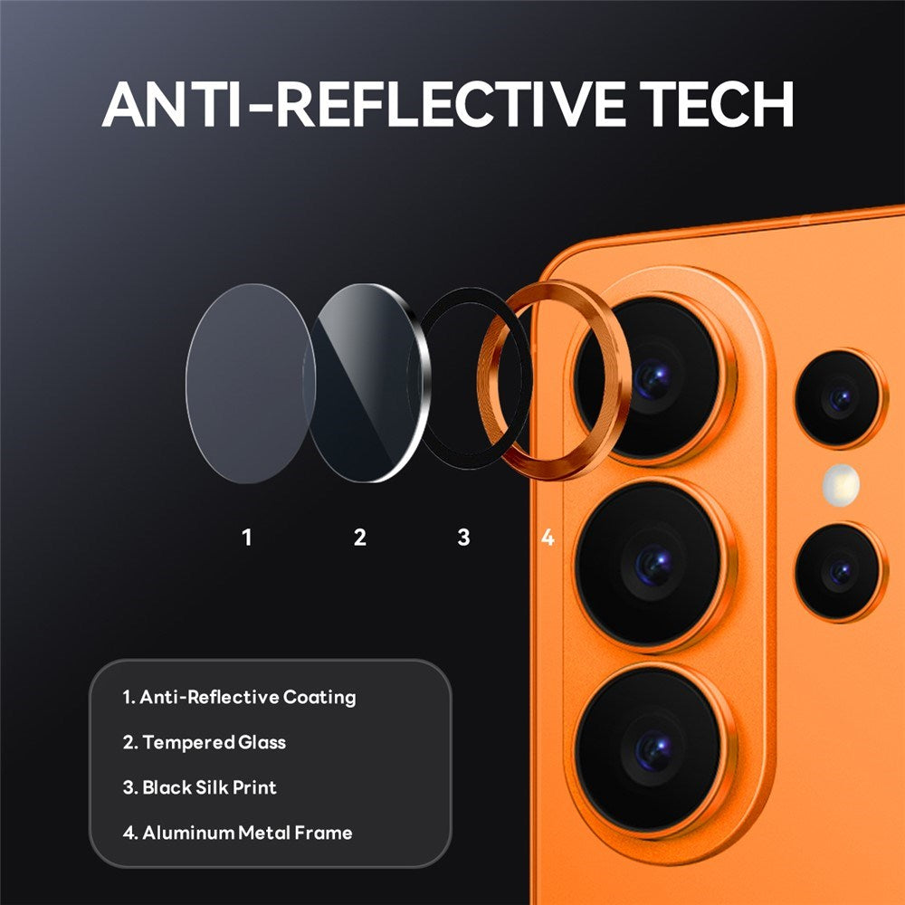 Samsung Galaxy S26 Ultra NORTHJO Camera Lens Protection - Metal & Glass - Orange
