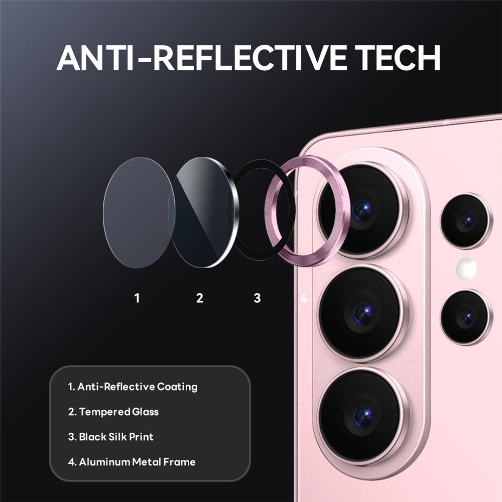 Samsung Galaxy S26 Ultra NORTHJO Camera Lens Protection - Metal & Glass - Pink