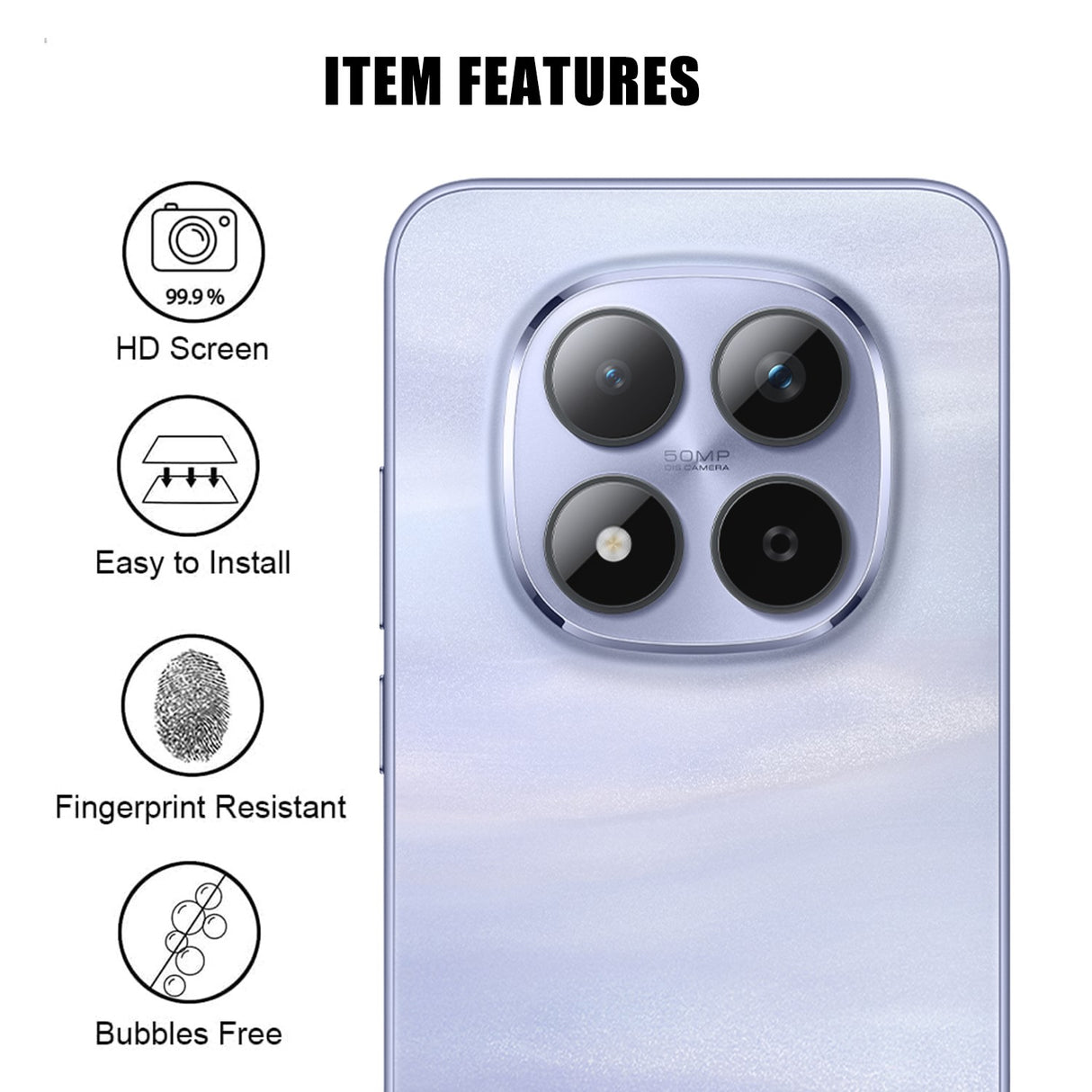 Xiaomi Redmi Note 15 Pro (5G) Tempered Camera Lens Protector Glass – Transparent